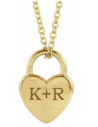 Engravable Heart Lock Necklace - erin gallagher