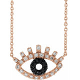 Rose Gold evil eye pendant symbolizing protection and luck. variant--14K-rose-gold