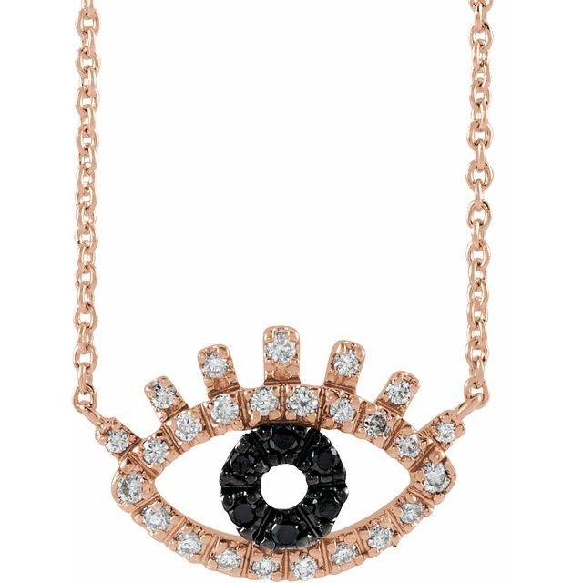 Rose Gold evil eye pendant symbolizing protection and luck. variant--14K-rose-gold