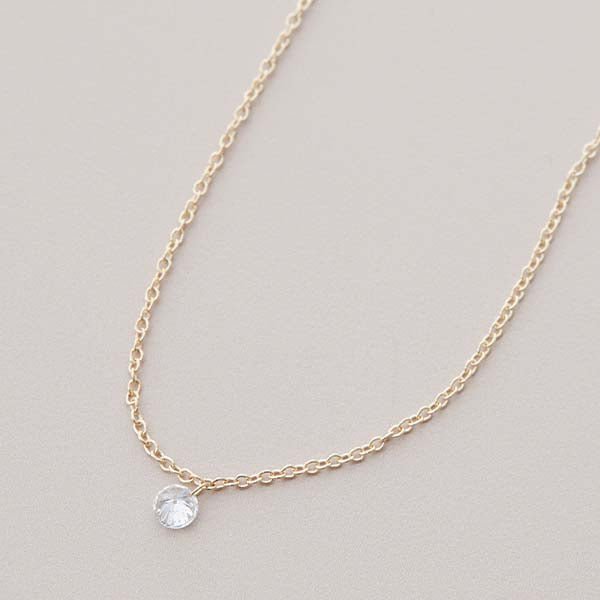 Floating Diamond Solitaire Necklace - erin gallagher