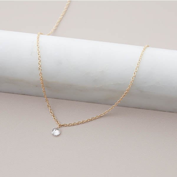 Floating Diamond Solitaire Necklace - erin gallagher