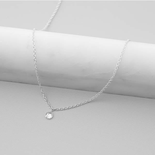 Floating Diamond Solitaire Necklace - erin gallagher