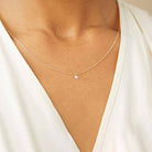 Floating Diamond Solitaire Necklace - erin gallagher