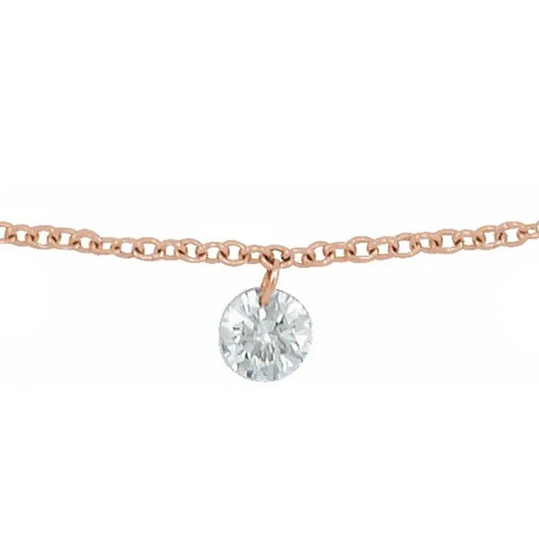 Floating Diamond Solitaire Necklace - erin gallagher variant--14K-rose-gold