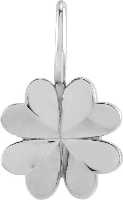 Four Leaf Clover Charm - erin gallagher variant--14K-white-gold