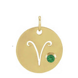Gemstone Zodiac Charm - erin gallagher(Mar-21---Apr-19) variant--Aries variant--14K-yellow-gold