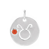Gemstone Zodiac Charm - erin gallagher(Apr-20---May-20) variant--Taurus variant--Sterling-silver variant--14K-white-gold