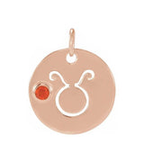 Gemstone Zodiac Charm - erin gallagher(Apr-20---May-20) variant--Taurus variant--14K-rose-gold