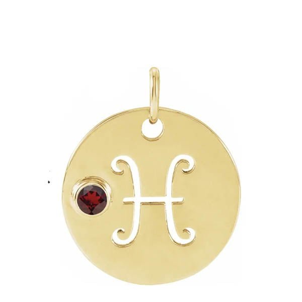 Gemstone Zodiac Charm - erin gallagher(Feb-19---Mar-20) variant--Pisces variant--14K-yellow-gold
