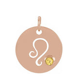 Gemstone Zodiac Charm - erin gallagher variant--Leo variant--14K-rose-gold