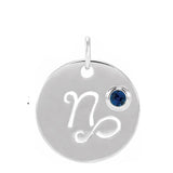 Gemstone Zodiac Charm - erin gallagher(Dec-22---Jan-19) variant--Capricorn variant--Sterling-silver variant--14K-white-gold