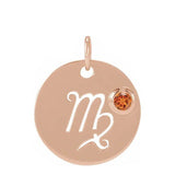Gemstone Zodiac Charm - erin gallagher (Aug 23 - Sep 22) variant--Virgo variant--14K-rose-gold