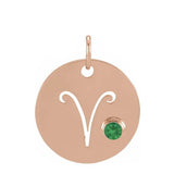 Gemstone Zodiac Charm - erin gallagher(Mar-21---Apr-19) variant--Aries variant--14K-rose-gold