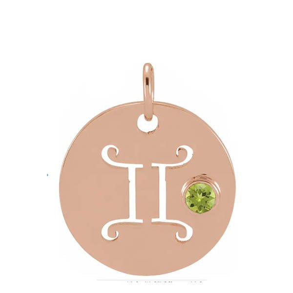 Gemstone Zodiac Charm - erin gallagher(May-21---Jun-20) variant--Gemini variant--14K-rose-gold
