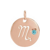 Gemstone Zodiac Charm - erin gallagher(Oct-23---Nov-21) variant--Scorpio variant--14K-rose-gold