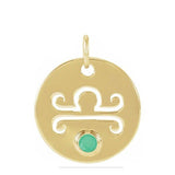 Gemstone Zodiac Charm - erin gallagher(Sep-23---Oct-22) variant--Libra variant--14K-yellow-gold