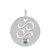 Gemstone Zodiac Charm - erin gallagher variant--Cancer variant--Sterling-silver variant--14K-white-gold
