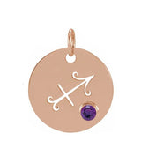 Gemstone Zodiac Charm - erin gallagher(Nov-22---Dec 21) variant--Sagittarius variant--14K-rose-gold
