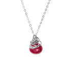 Genuine ruby pendant necklace sterling silver
