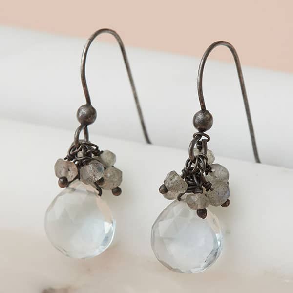 gigi - cluster earring - erin gallagher variant--Prehnite