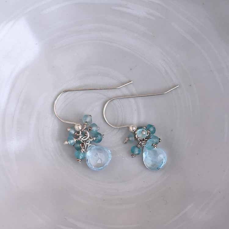 gigi - cluster earring - erin gallagher variant--Prehnite