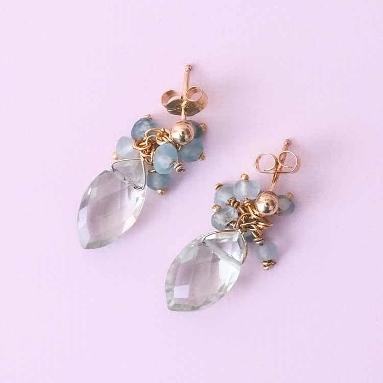 gigi - cluster earring - erin gallagher variant--Prehnite