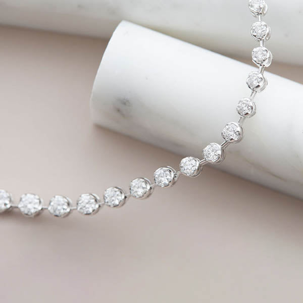Graduated Diamond Tennis Necklace - erin gallagher variant--14K-white-gold