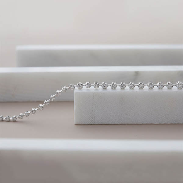 Graduated Diamond Tennis Necklace - erin gallagher