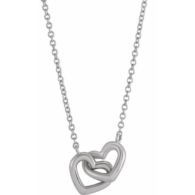 Interlocking Heart Necklace - erin gallagher variant--Sterling-silver