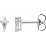 Kite Shaped Gemstone Stud Earrings - erin gallagher variant--Green-Sapphire variant--14K-white-gold variant--Sterling-silver