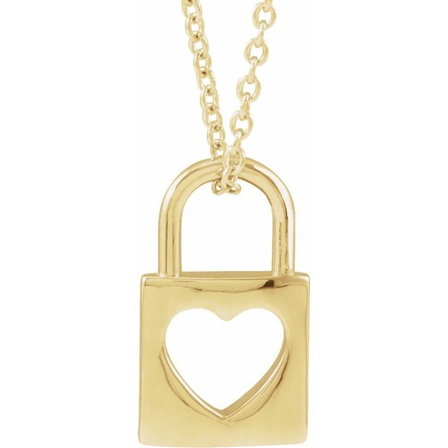 Lock Necklace with Heart Cut-out - erin gallagher