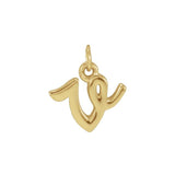 Lowercase Initial Charm - erin gallagher variant--V variant--14K-yellow-gold