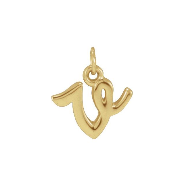 Lowercase Initial Charm - erin gallagher variant--V variant--14K-yellow-gold