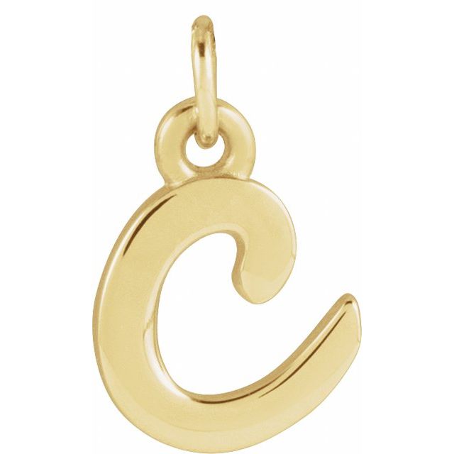 Lowercase Initial Charm - erin gallagher variant--C variant--14K-yellow-gold