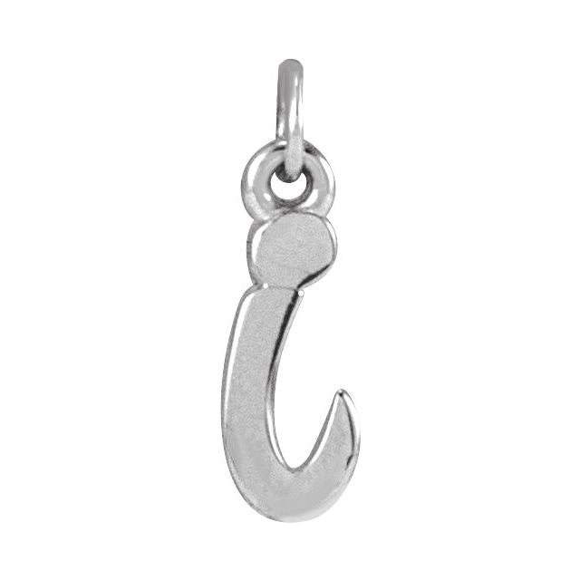 Lowercase Initial Charm - erin gallagher variant--I variant--Sterling-silver variant--14K-white-gold