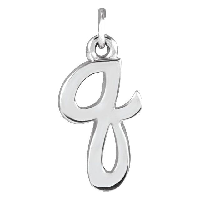 Lowercase Initial Charm - erin gallagher variant--Q variant--Sterling-silver variant--14K-white-gold