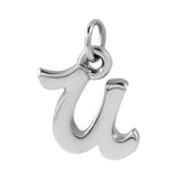 Lowercase Initial Charm - erin gallagher variant--U variant--Sterling-silver variant--14K-white-gold