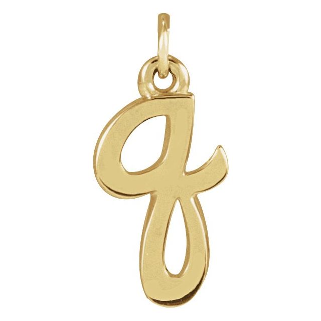 Lowercase Initial Charm - erin gallagher variant--Q variant--14K-yellow-gold