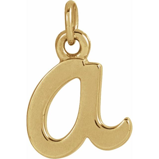 Lowercase Initial Charm - erin gallagher variant--A variant--14K-yellow-gold
