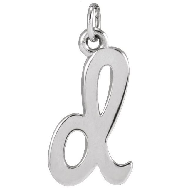 Lowercase Initial Charm - erin gallagher variant--D variant--Sterling-silver variant--14K-white-gold
