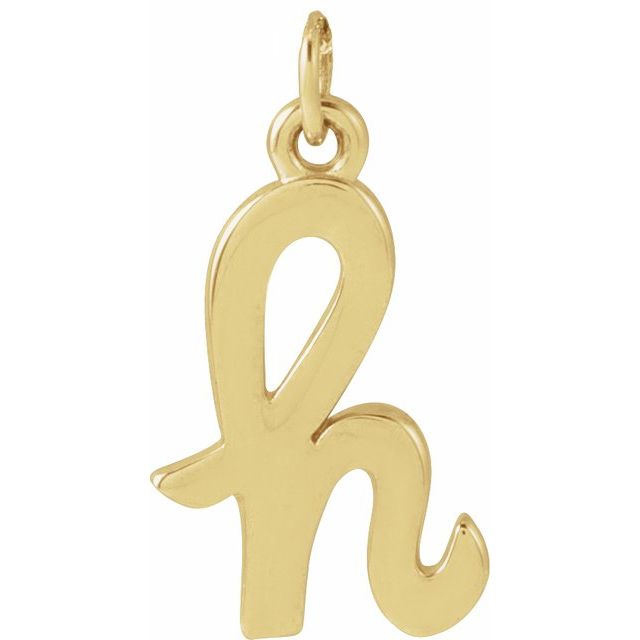 Lowercase Initial Charm - erin gallagher variant--H variant--14K-yellow-gold