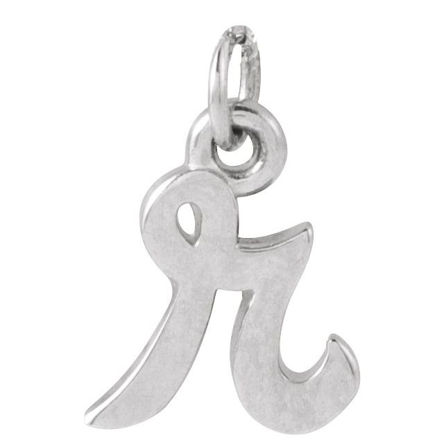 Lowercase Initial Charm - erin gallagher variant--R variant--Sterling-silver variant--14K-white-gold