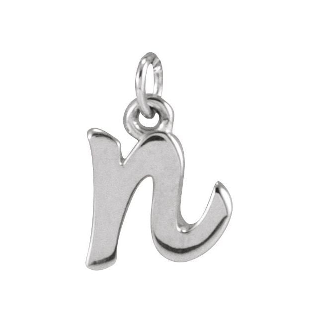 Lowercase Initial Charm - erin gallagher variant--N variant--Sterling-silver variant--14K-white-gold