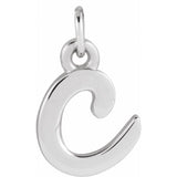 Lowercase Initial Charm - erin gallagher variant--C variant--Sterling-silver variant--14K-white-gold