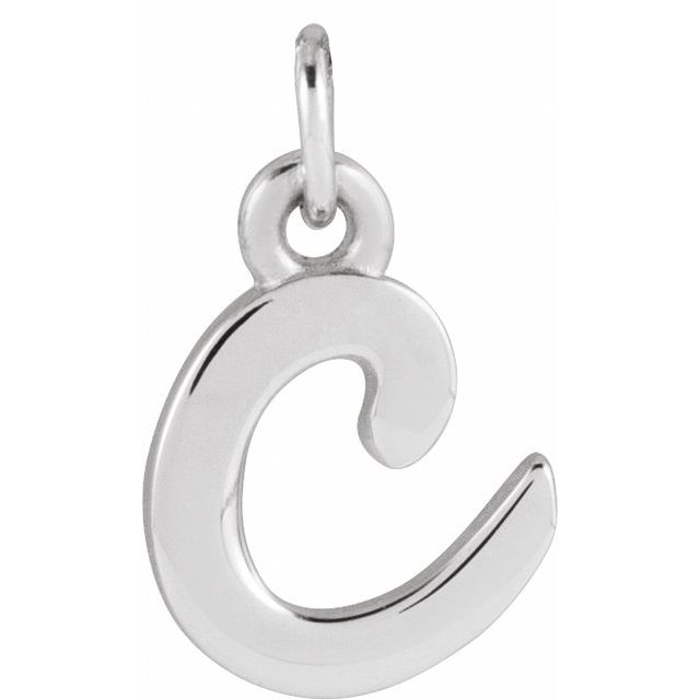 Lowercase Initial Charm - erin gallagher variant--C variant--Sterling-silver variant--14K-white-gold