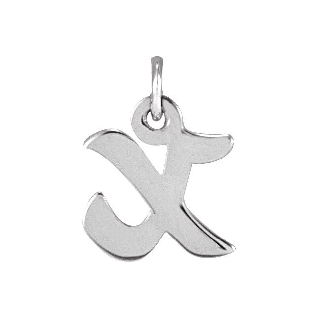 Lowercase Initial Charm - erin gallagher variant--X variant--Sterling-silver variant--14K-white-gold