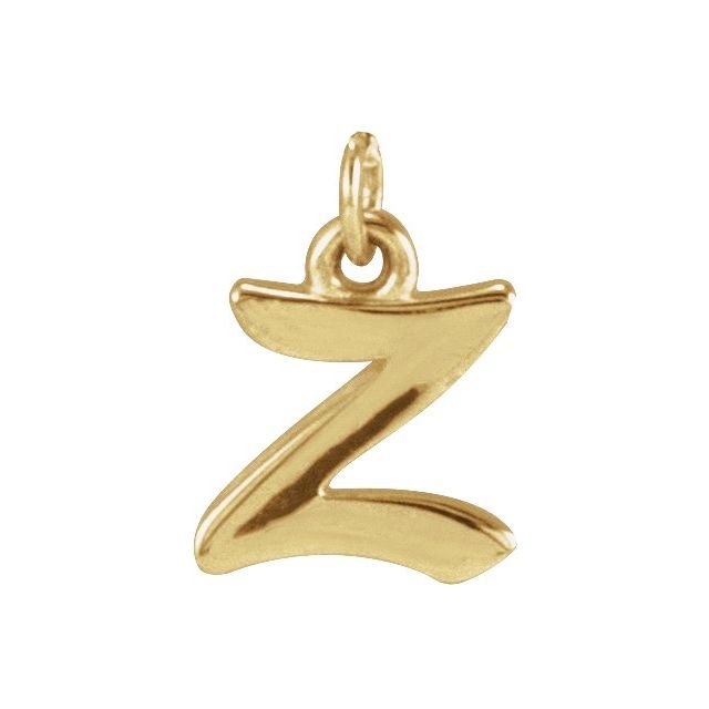 Lowercase Initial Charm - erin gallagher variant--Z variant--14K-yellow-gold