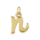 Lowercase Initial Charm - erin gallagher variant--N variant--14K-yellow-gold