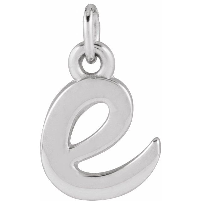 Lowercase Initial Charm - erin gallagher variant--E variant--Sterling-silver variant--14K-white-gold