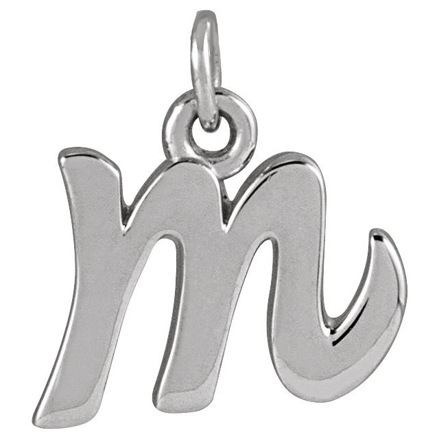 Lowercase Initial Charm - erin gallagher variant--M variant--Sterling-silver variant--14K-white-gold